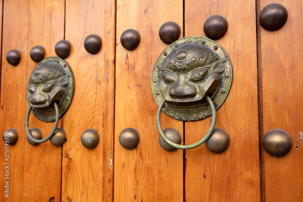 wooden door knocker on metal wooden door knocker on metal