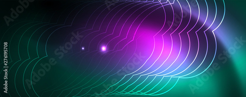 Shiny glowing design background  neon style lines  technology concept  vector