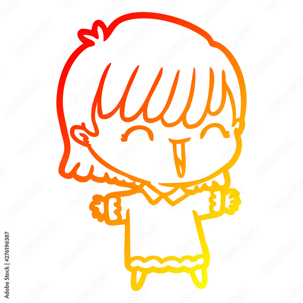 warm gradient line drawing cartoon woman warm gradient line drawing cartoon woman