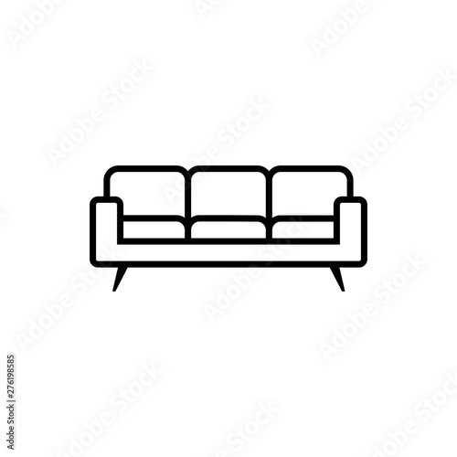 Retro sofa icon. Living room furniture. - Vector