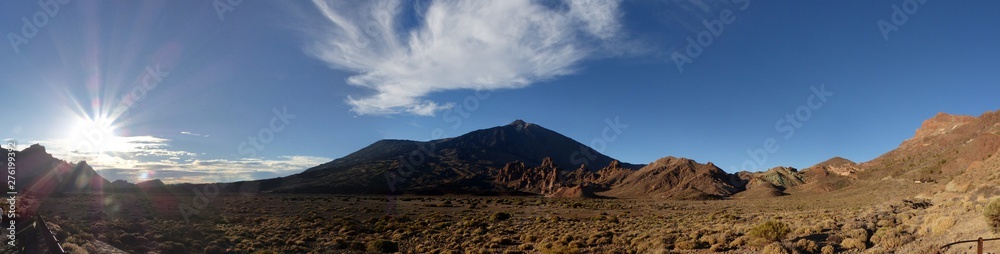 Panoramic view of  El Teide volcano. National park in Tenerife, Canary Islands, Spain, Europe