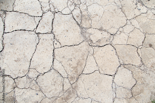 Soil with dry and cracked ground.Global warming background