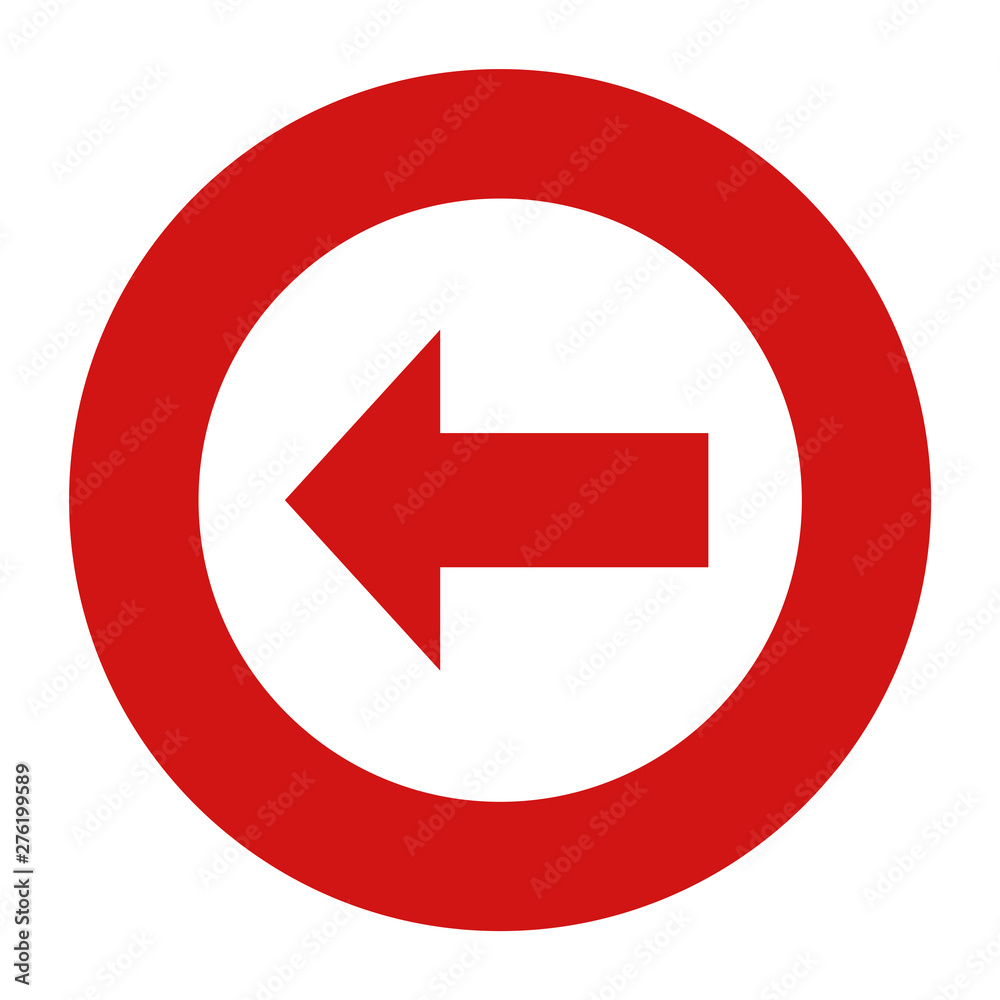 Back icon flat red round button vector illustration Back icon flat red round button vector illustration
