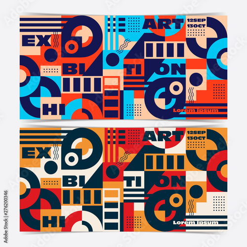Abstract modern template with graphic geometric shapes elements. Vector illustration.