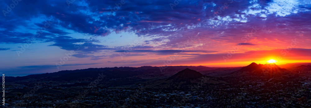 Sunset over Mountains, Panorama
