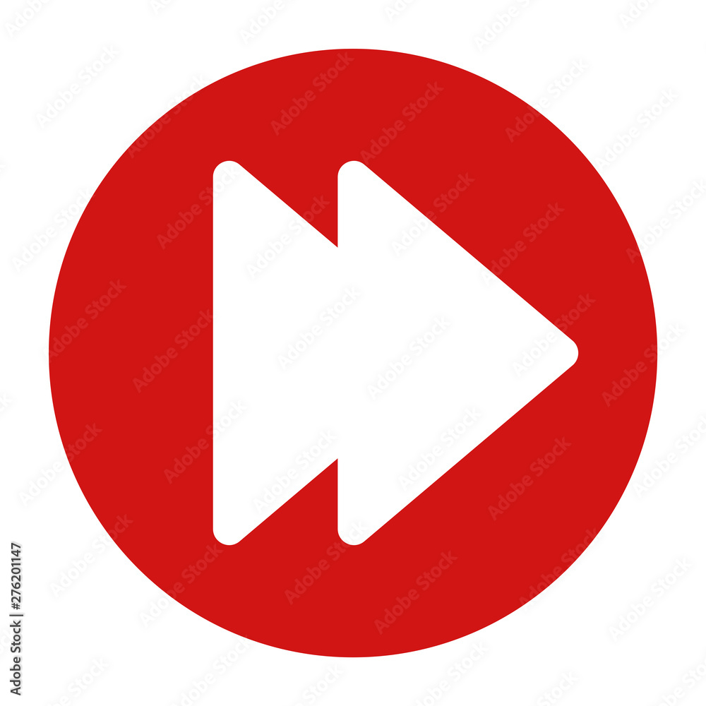 Jump forward icon flat red round button vector illustration Jump forward icon flat red round button vector illustration