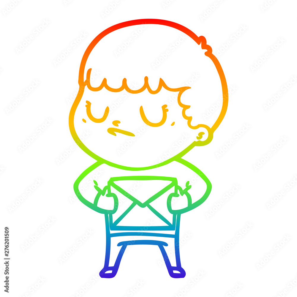 rainbow gradient line drawing cartoon grumpy boy rainbow gradient line drawing cartoon grumpy boy