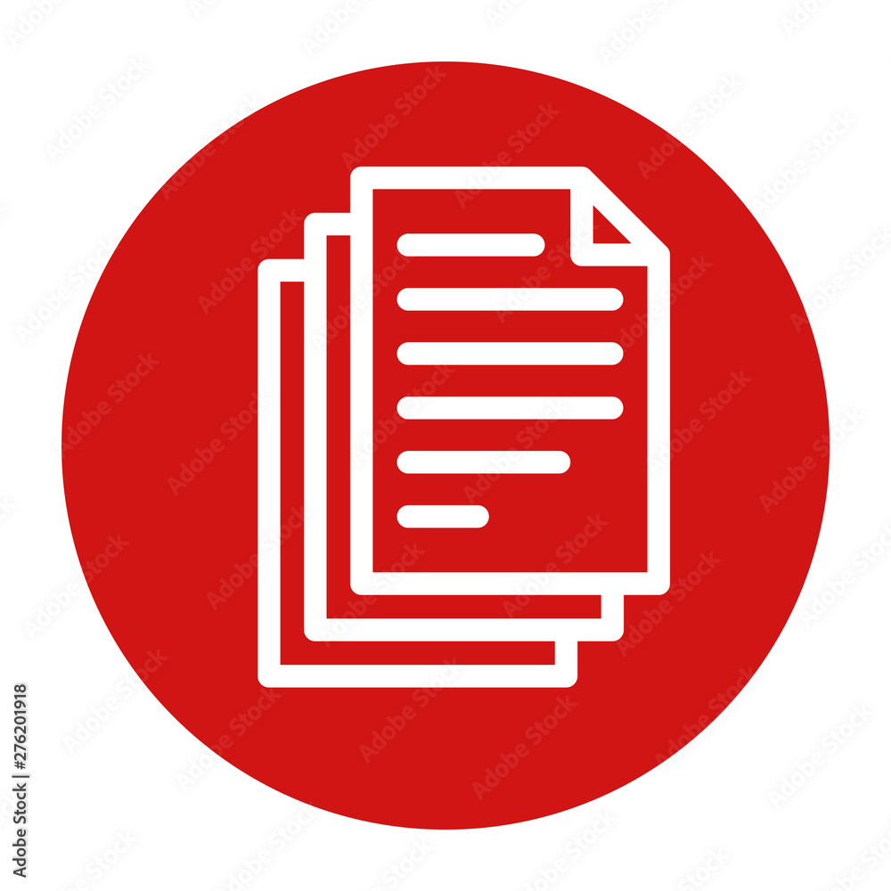 Page documents icon flat red round button vector illustration Page documents icon flat red round button vector illustration
