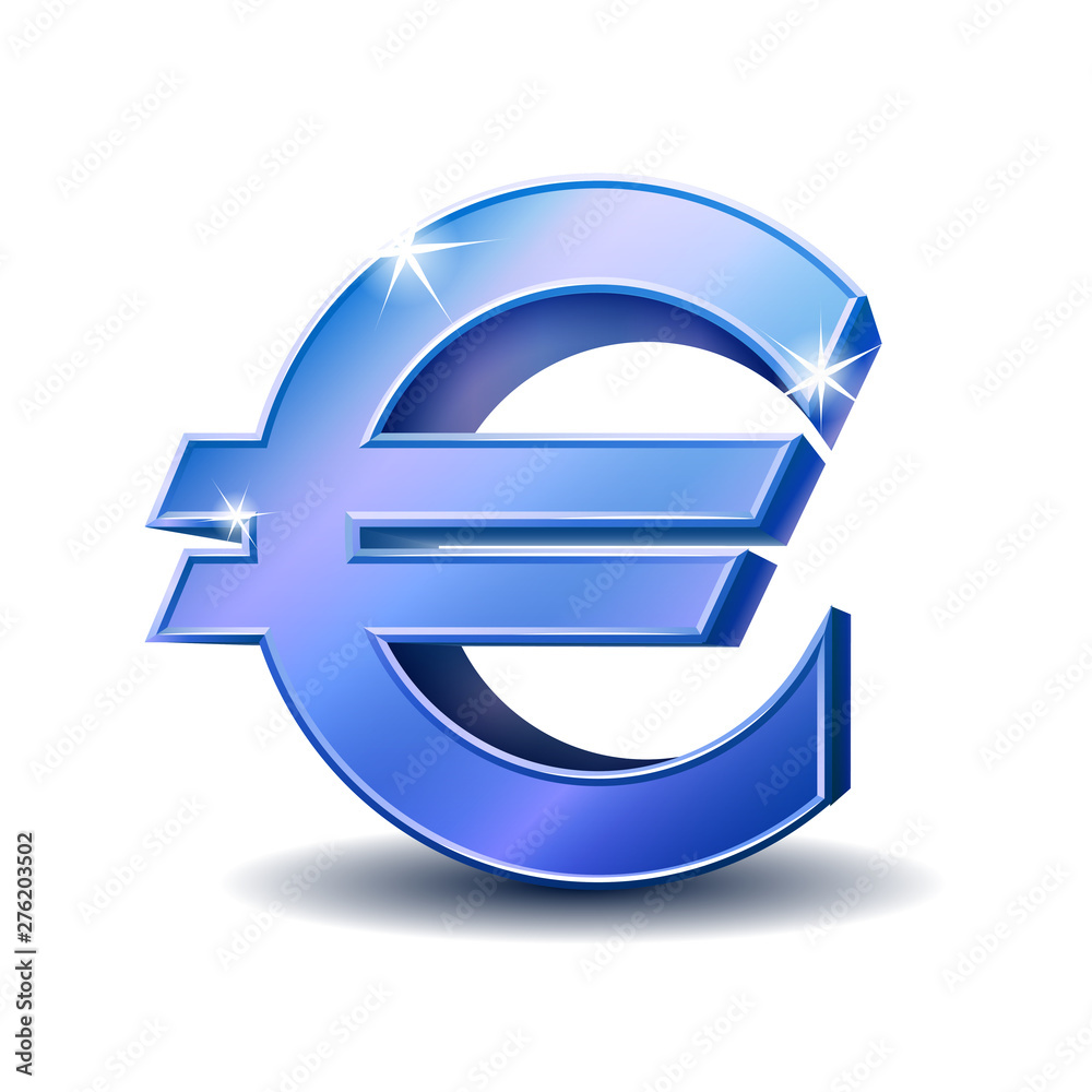 Blue euro sign isolated on white background Blue euro sign isolated on white background
