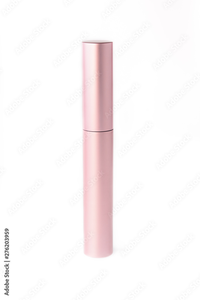 Pink mascara box isolated on white background Pink mascara box isolated on white background