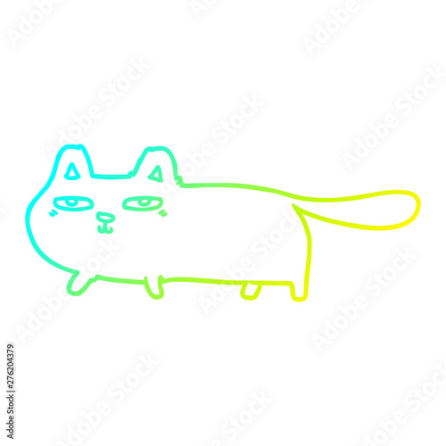 cold gradient line drawing cartoon sly cat