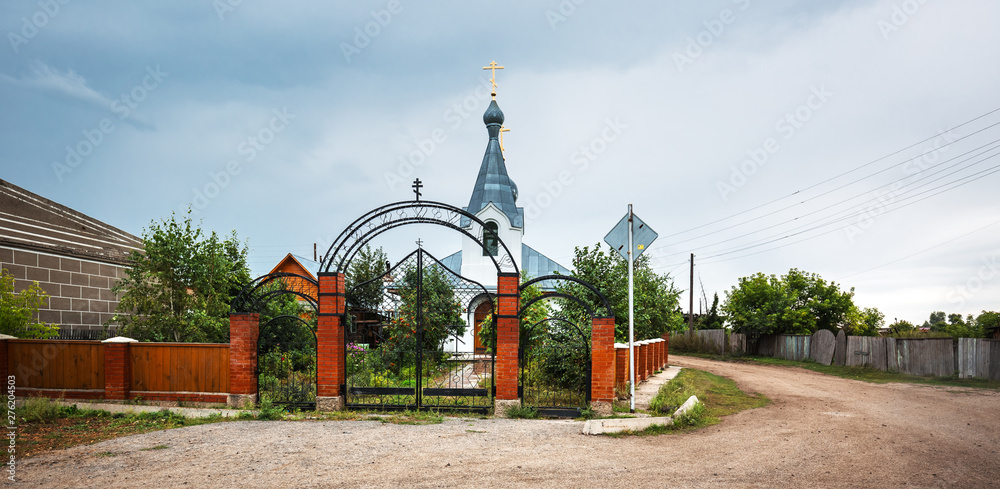 Naklejka premium Church Of The Resurrection. Meret Village, Western Siberia