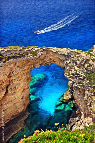 Trypitos (also known as "Kamara"), a natural rocky "bridge" at Paxos island, Kerkyra ("Corfu") prefecture, Ionian Sea, Greece.