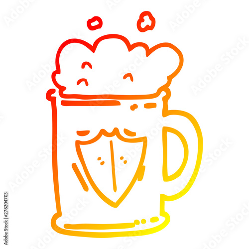 warm gradient line drawing cartoon tankard