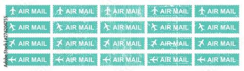 Airmail stamping with different grungy textured vector