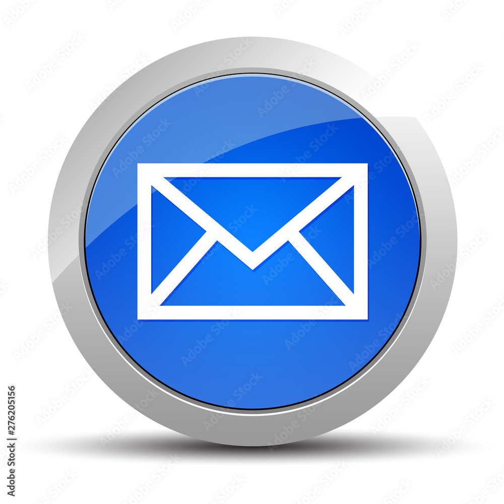 Email icon blue round button illustration Email icon blue round button illustration