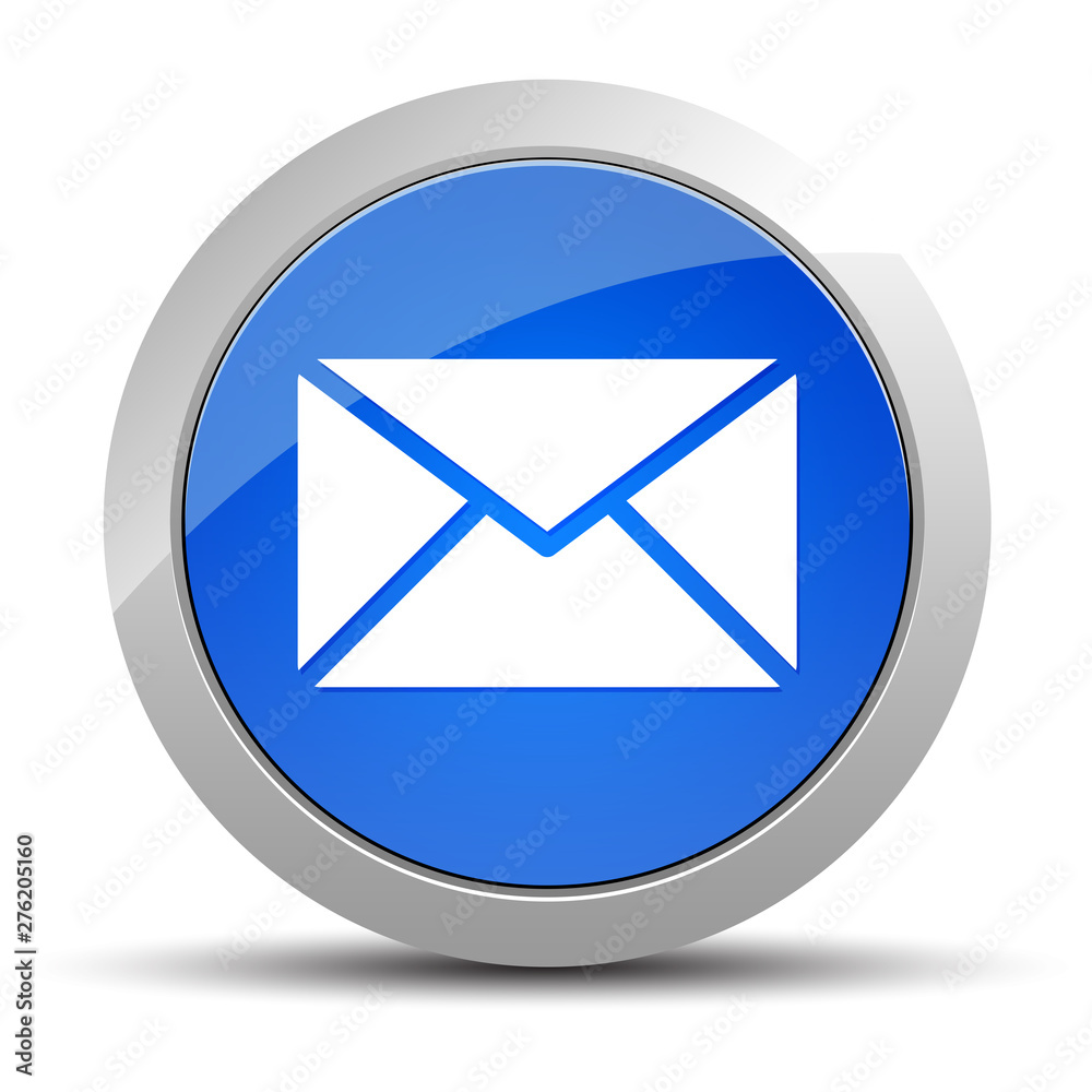 Email icon blue round button illustration Email icon blue round button illustration