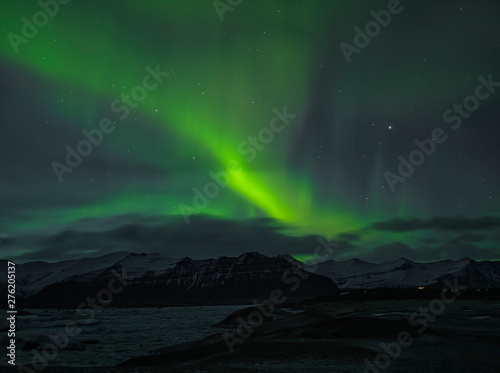 Aurora Borealis über der Lagune bei Jökulsarlon © TravelPOIs