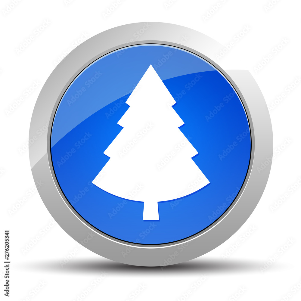 Evergreen conifer pine tree icon blue round button illustration Evergreen conifer pine tree icon blue round button illustration