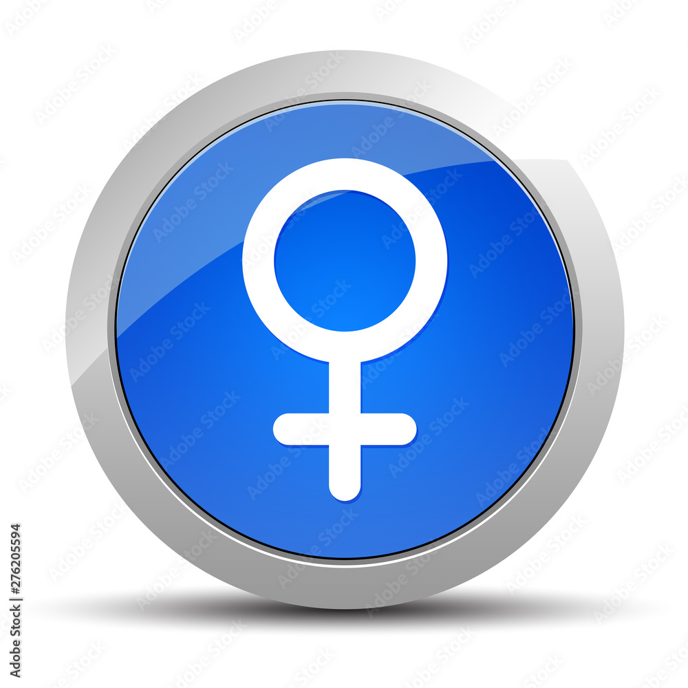 Female symbol icon blue round button illustration Female symbol icon blue round button illustration