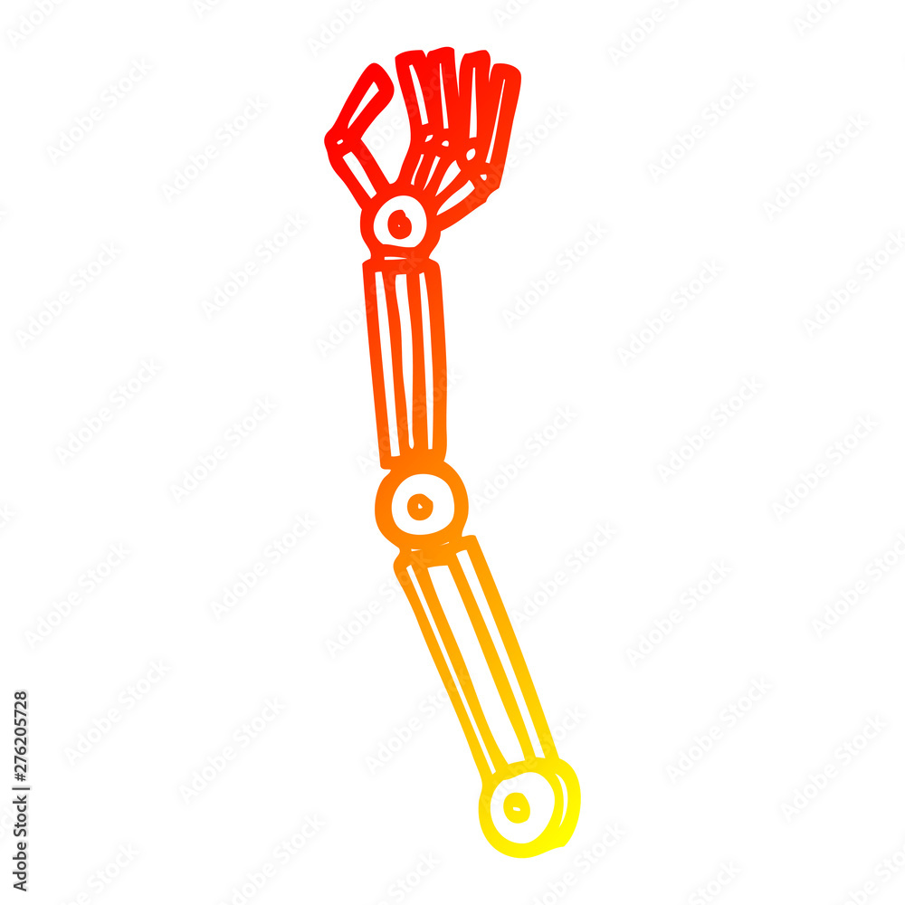 warm gradient line drawing cartoon robotic arm warm gradient line drawing cartoon robotic arm