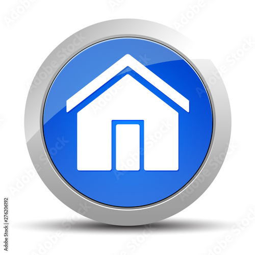 Home icon blue round button illustration