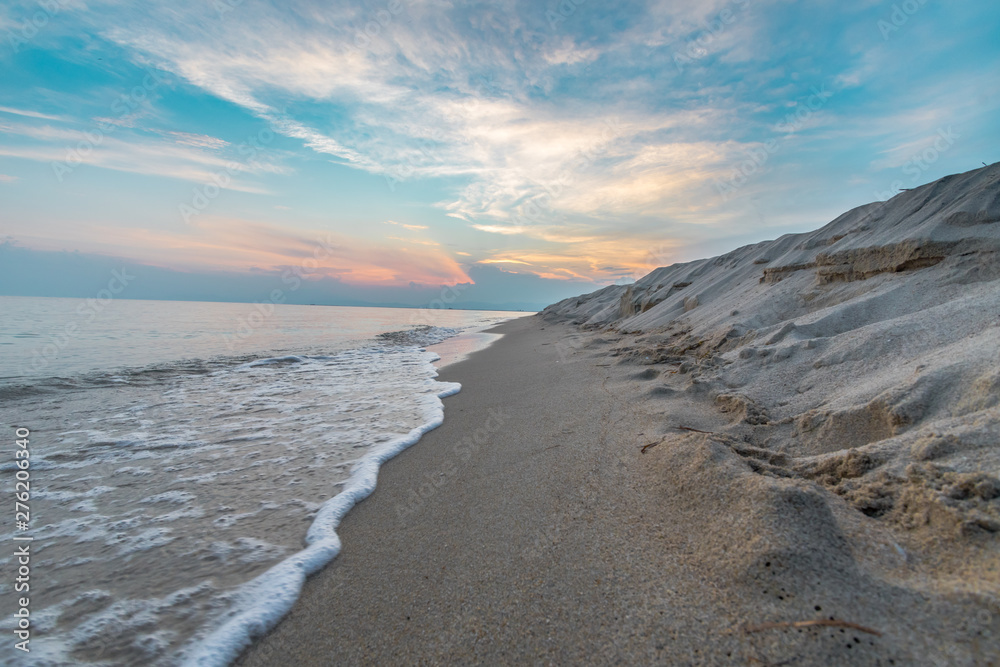 Sunset on the beaches of Keramoti, Kavala, Greece