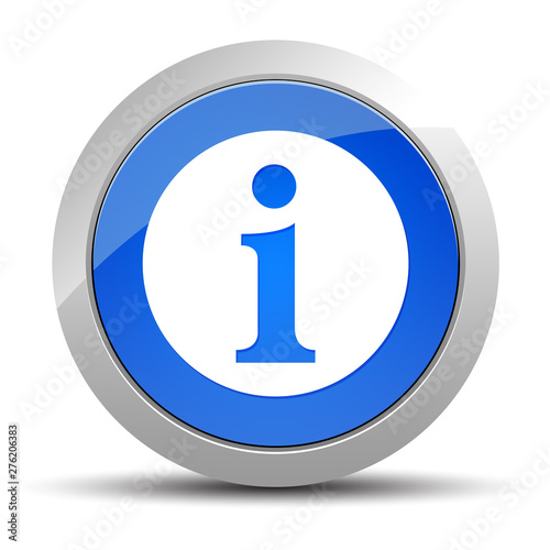 Info icon blue round button illustration