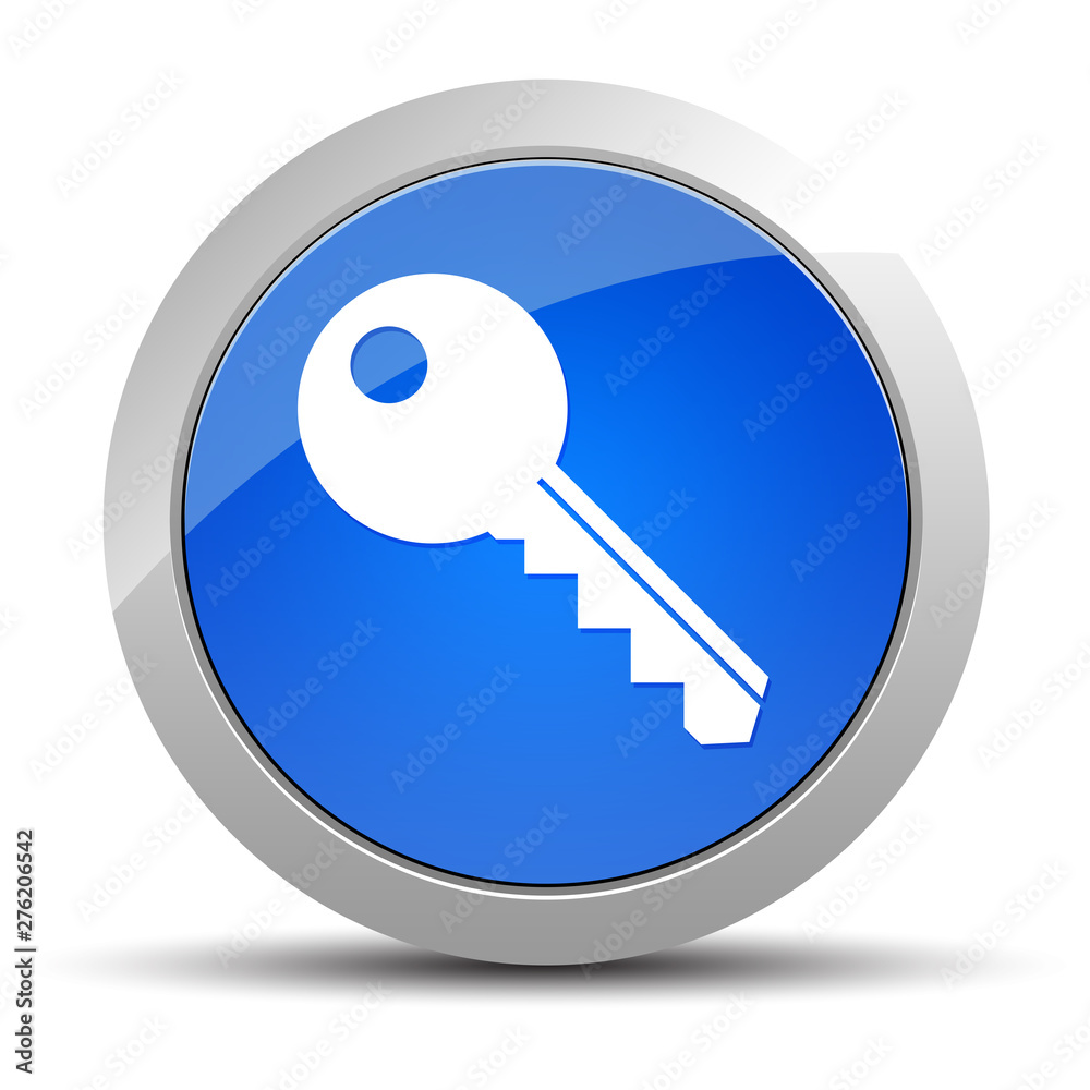 Key icon blue round button illustration Key icon blue round button illustration