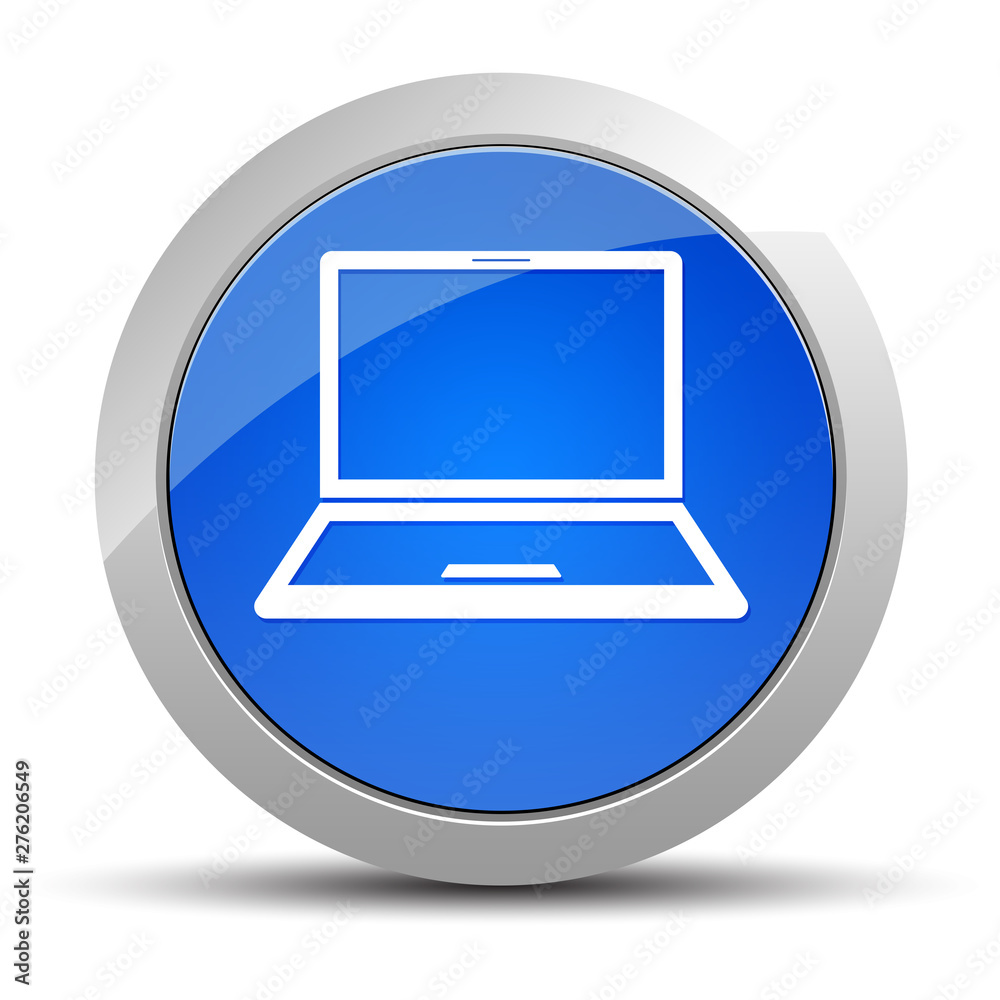Laptop icon blue round button illustration Laptop icon blue round button illustration