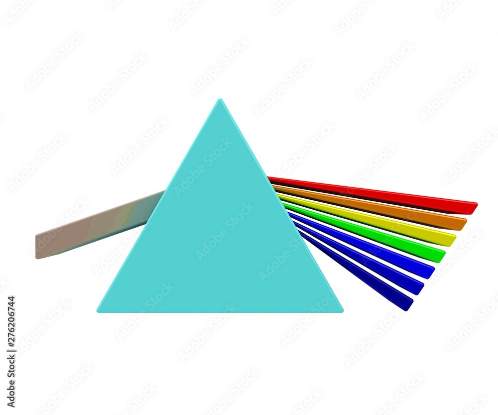 Prism. Light separated to spectrum through prism. Prism. Light separated to spectrum through prism.
