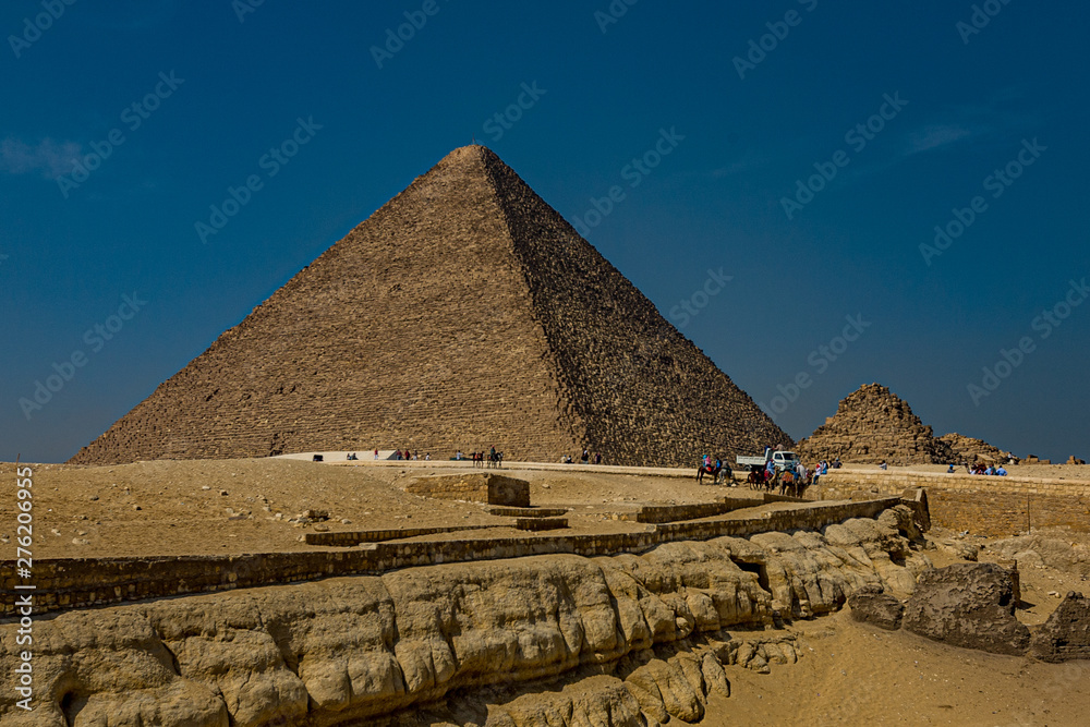 Great pyramid of Cheops and Sphinx in Giza plateau. Cairo, Egypt Great pyramid of Cheops and Sphinx in Giza plateau. Cairo, Egypt