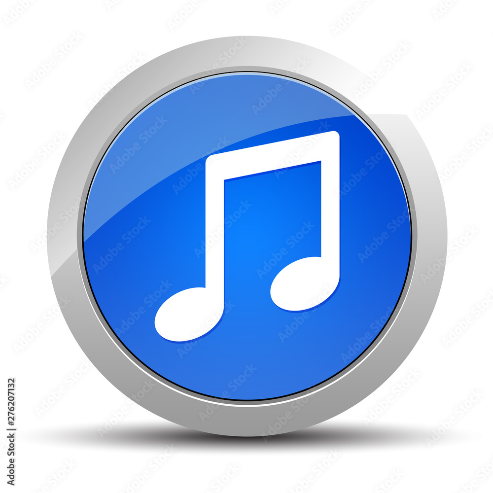 Music note icon blue round button illustration Music note icon blue round button illustration