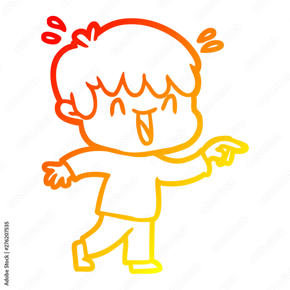 warm gradient line drawing cartoon laughing boy warm gradient line drawing cartoon laughing boy