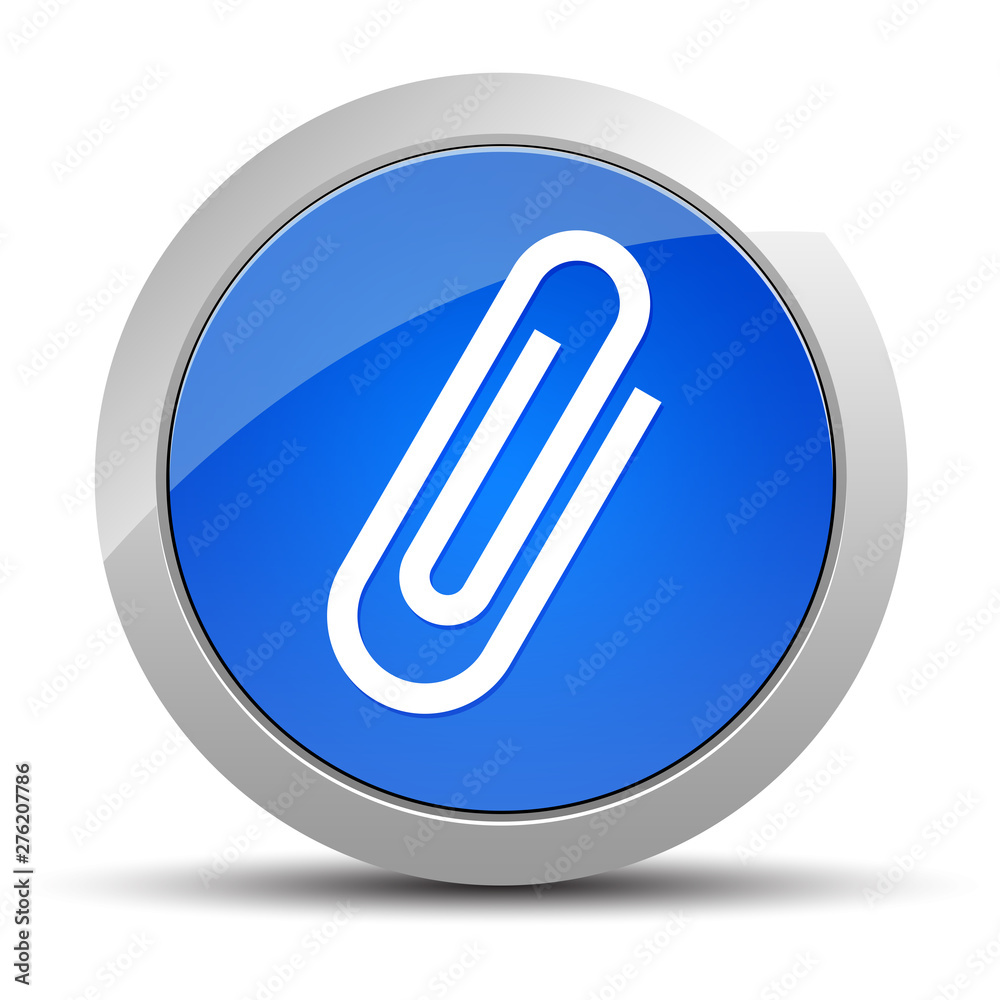Paper clip icon blue round button illustration Paper clip icon blue round button illustration