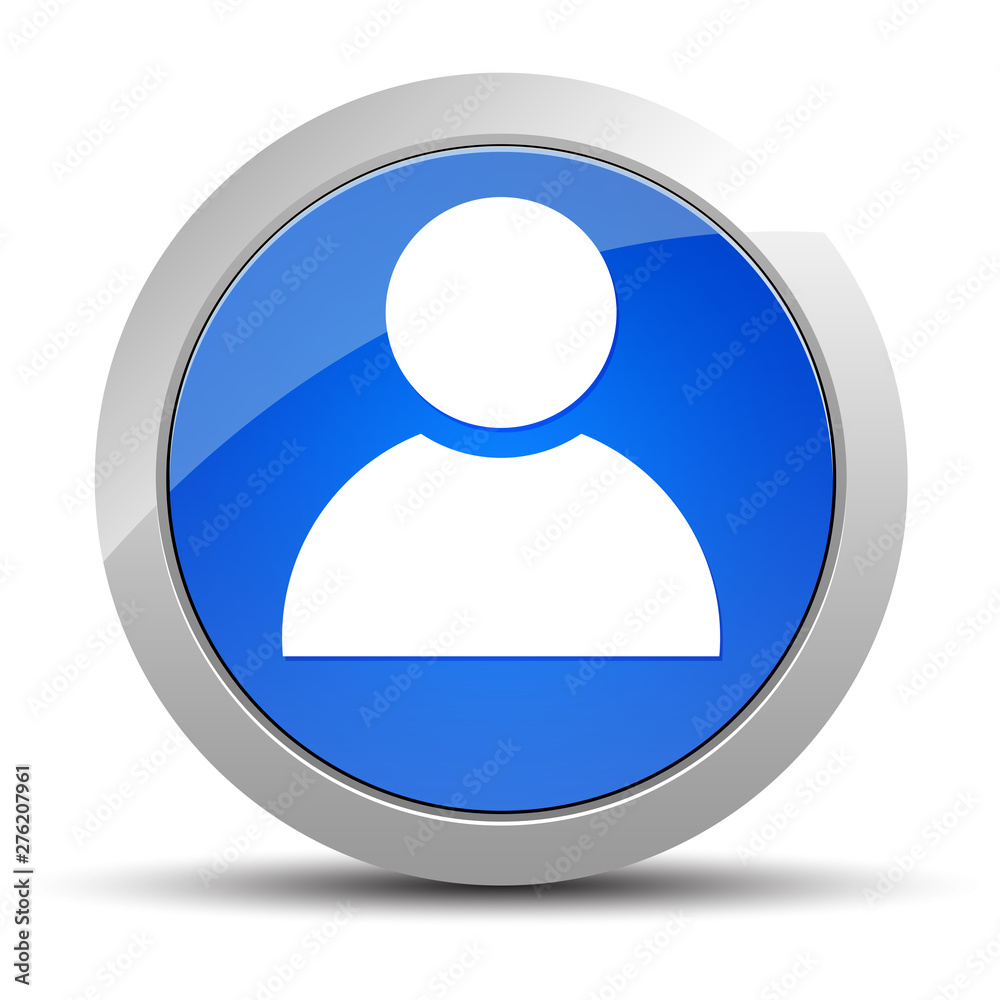 Person icon blue round button illustration Person icon blue round button illustration