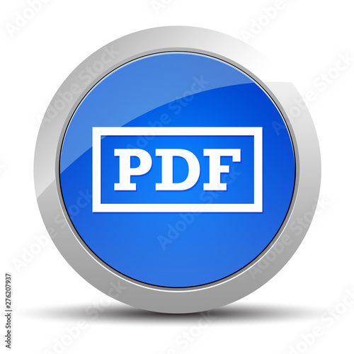 PDF icon blue round button illustration