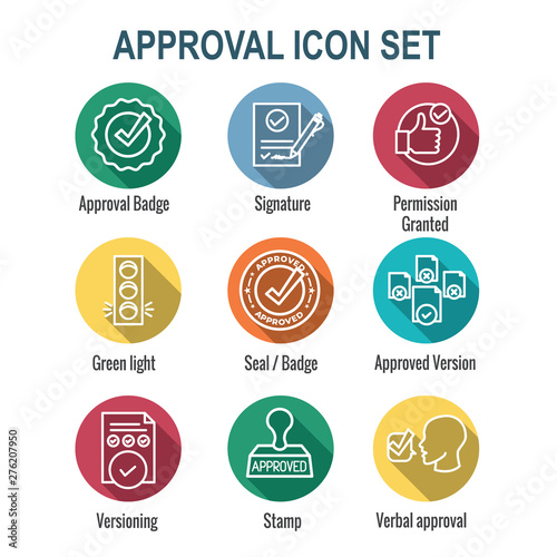 Approval and Signature Icon Set - Stamp and version icons