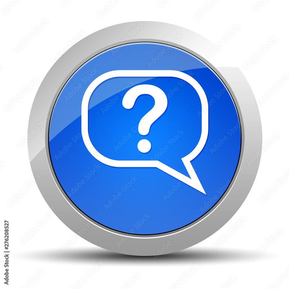 Question mark bubble icon blue round button illustration Question mark bubble icon blue round button illustration