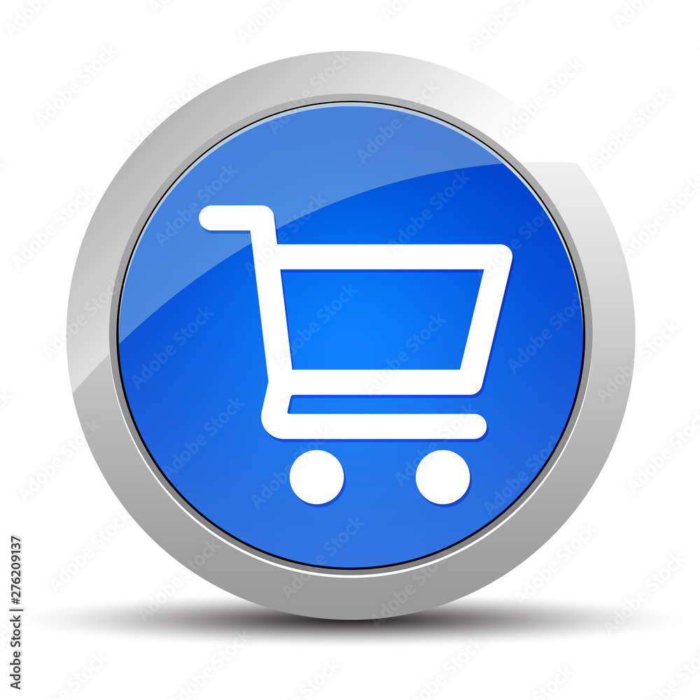 Shopping cart icon blue round button illustration Shopping cart icon blue round button illustration