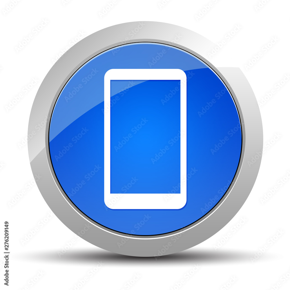 Smartphone icon blue round button illustration Smartphone icon blue round button illustration