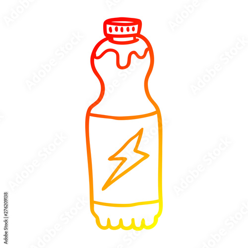 warm gradient line drawing soda bottle