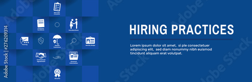 Hiring Practices icon set and web header banner