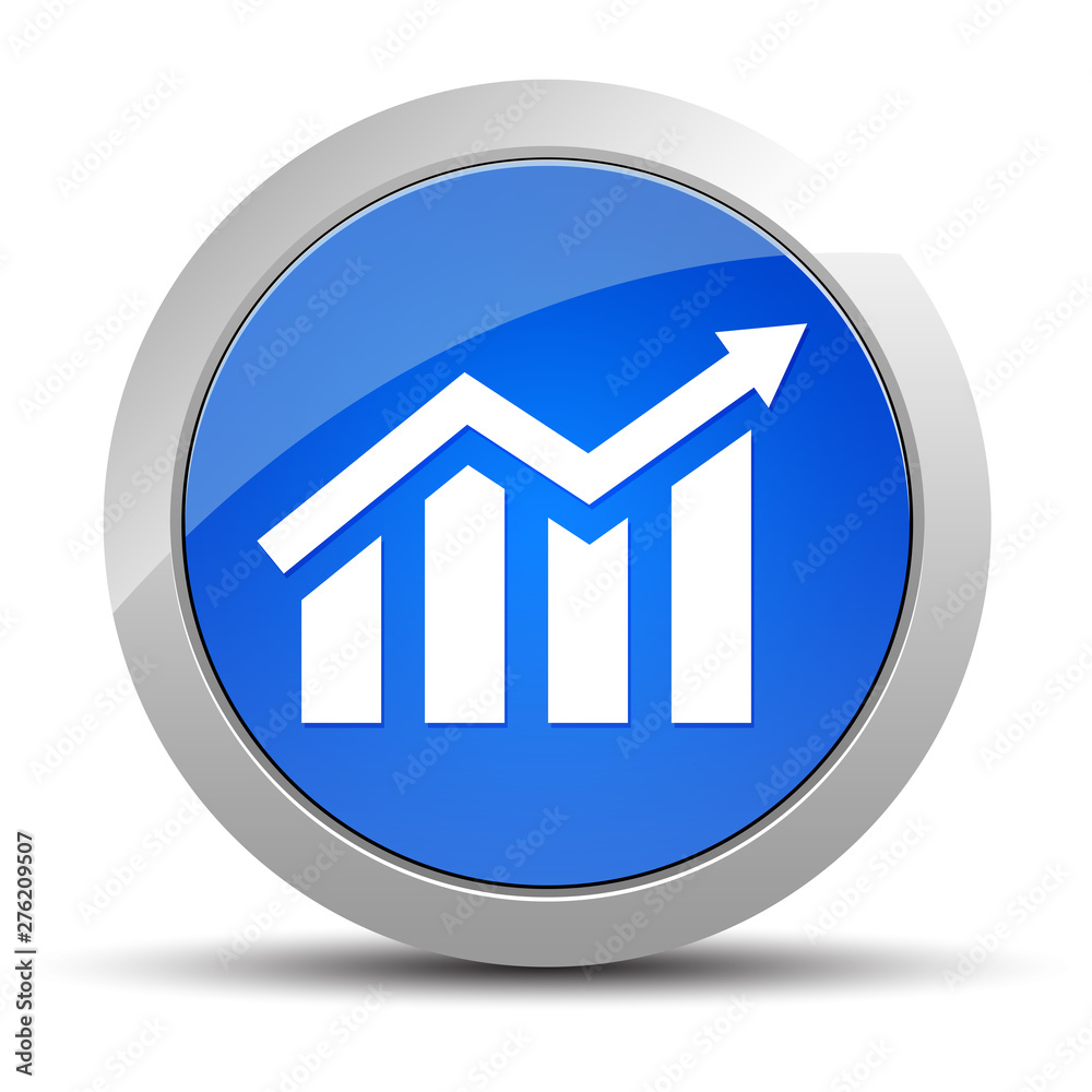 Statistics icon blue round button illustration Statistics icon blue round button illustration