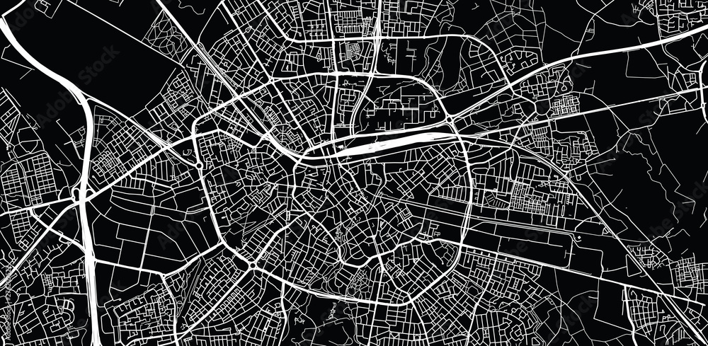 Fototapeta Miejska wektorowa mapa miasta Eindhoven, Holandia