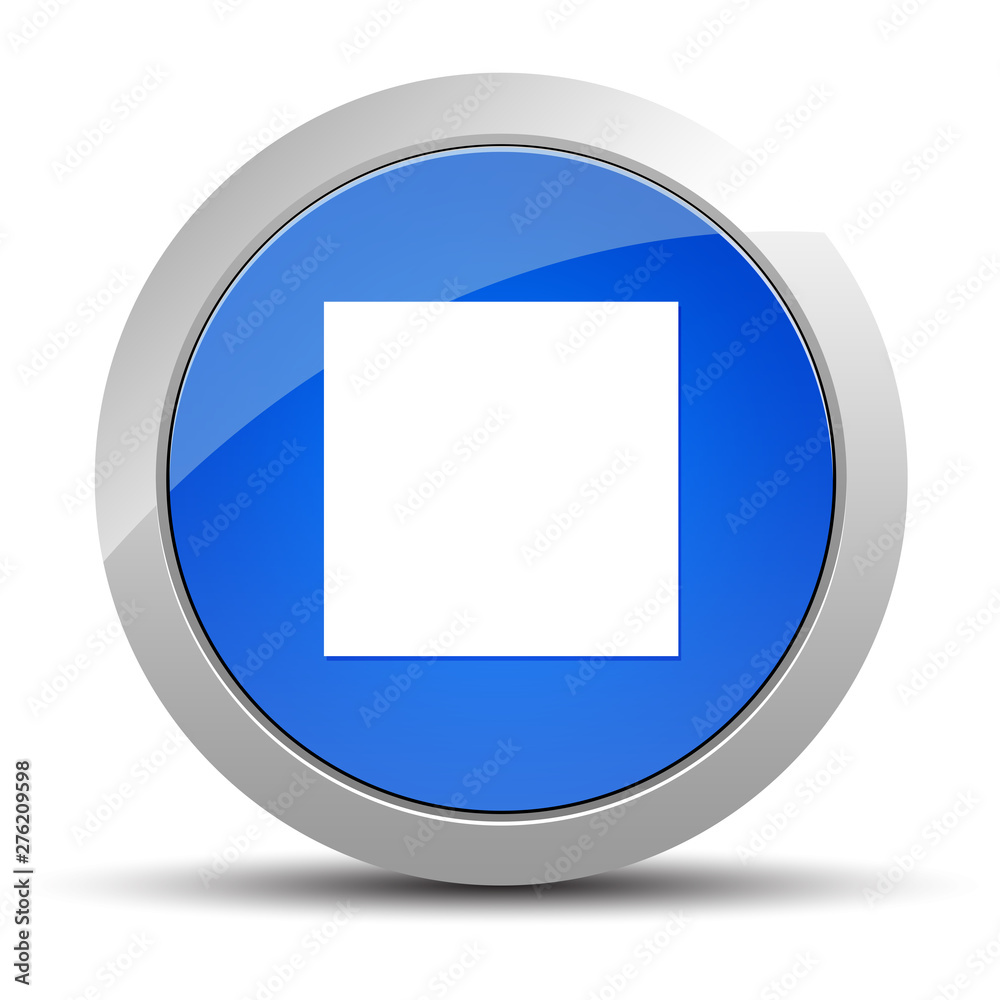 Stop play icon blue round button illustration Stop play icon blue round button illustration
