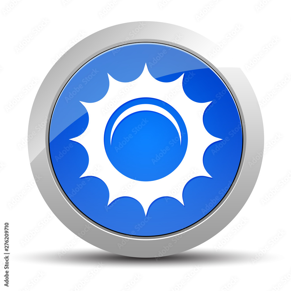 Sun icon blue round button illustration