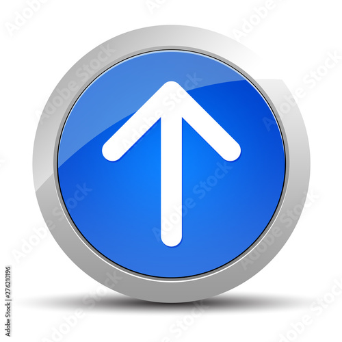 Up arrow icon blue round button illustration