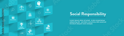 Social Responsibility Icon Set & Web Header Banner