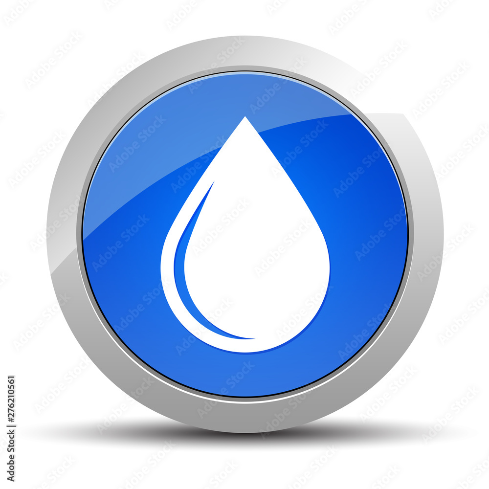 Water drop icon blue round button illustration Water drop icon blue round button illustration